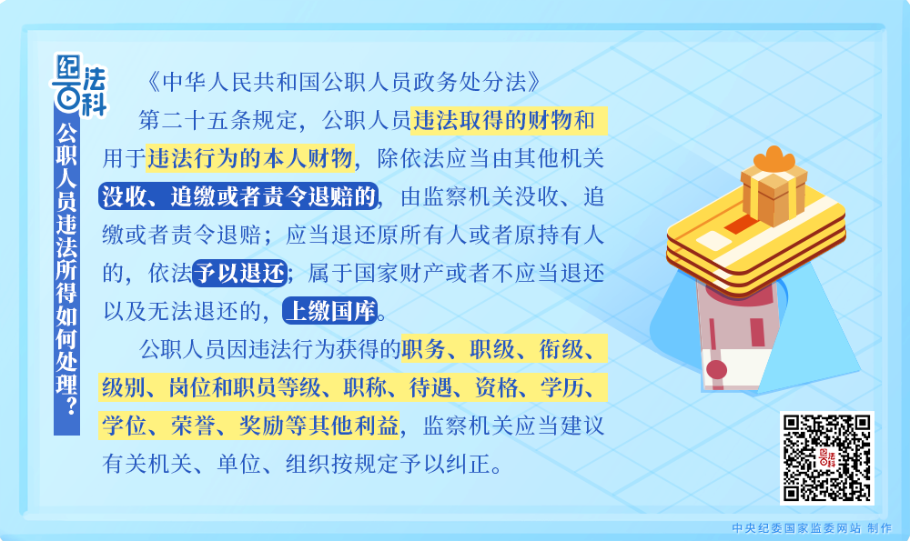纪法百科丨公职人员违法所得如何处理？